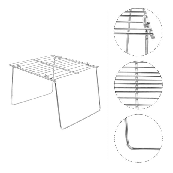 Worgeous Stainless Steel Barbecue Racks with Foldable Design for Grilling Stable and Durable 12.5 Inches