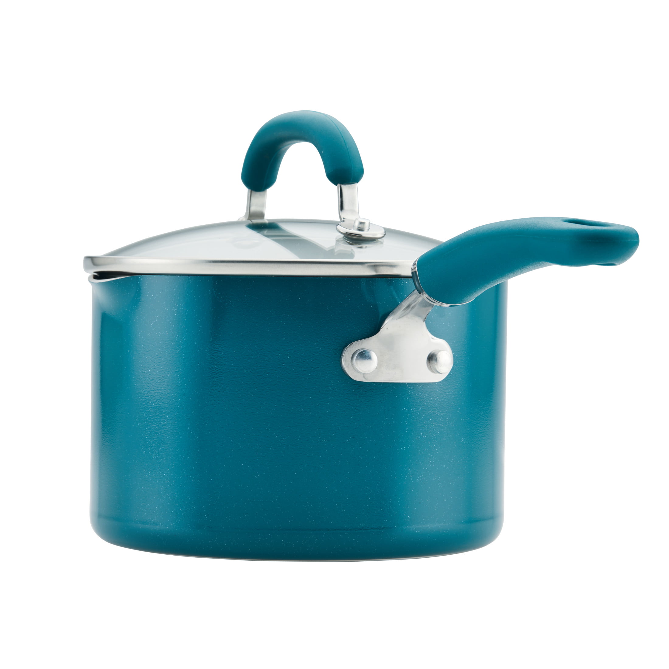 Style Nonstick Cookware Straining Saucepan with Lid, 3-Quart, Blue