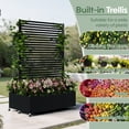 thumbnail image 6 of AwayHome 73"Hx 47"Wx 30"D Double Metal Planter Box with Trellis,Black Galvanized Metal Modern Outdoor Privacy Planter with and Wheels, 6 of 7