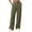 Army Green, variant on High Waist Women Pants High Waisted Elastic Stretchy Pleated Pull On Dress Casual Loose Pants With Pockets Formal Interview Meeting