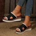 thumbnail image 3 of Platform Wedge Slip on Sandals for Women 2025 Boho Tassel Beach Casual High Heel Dressy Mules Sandals, 3 of 8
