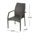 thumbnail image 3 of GDF Studio Rue Outdoor Wicker and Glass 5 Piece Dining Set, Multibrown, 3 of 7