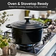 thumbnail image 6 of Daluvenix 4.5qt Enameled Cast Iron Dutch Oven Pot with lid for Bread,Non-Stick Cookware with Dual Handles for Cooking & Roasting, Black, 6 of 7