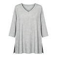 thumbnail image 6 of ZORYEVY Womens Shirts Three Quarters Winter Solid Color V-neck Casual Sports Tops, 6 of 7
