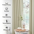 thumbnail image 3 of Deconovo Blackout Curtains for Living Room, 52x54 inch, Solid Back Tab Curtains,Beige, 2 Panels, 3 of 9