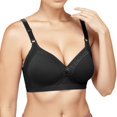 thumbnail image 4 of BYHONG Women's Comfortable New Middle and Old Age Large Sized No Steel Ring Gathering Large Cup Thin Cotton Bra Bars for Women Black 42, 4 of 4