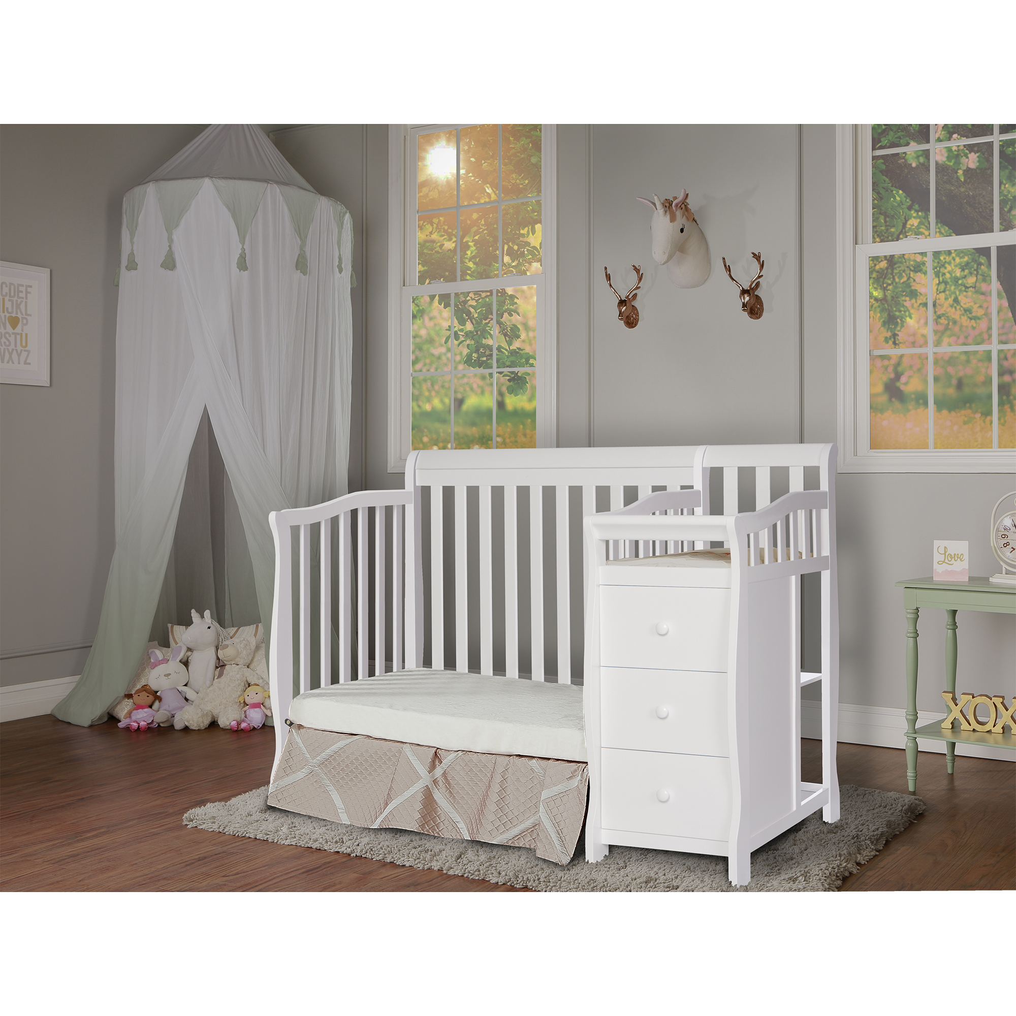 Dream On Me Jayden 4-in-1 Mini Convertible Crib and Changer, White - image 4 of 6