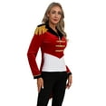 thumbnail image 4 of Haitryli Women's Circus Ringmaster Costume Tailcoat Jacket Lapel Velvet Collar Vintage Long Sleeve Red M, 4 of 7