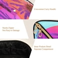 thumbnail image 6 of Iauyy Rhombus Cosmetic Bag with Handle Large Capacity Luxury Twill Travel Makeup Bag ,Pinkish-purple Palm Tree, 6 of 8
