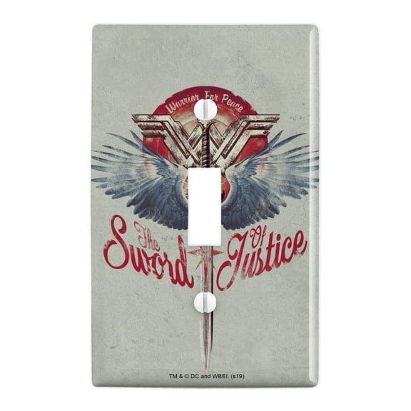Wonder Woman Movie Sword of Justice Plastic Wall Decor Toggle Light Switch Plate Cover