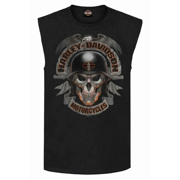Harley-Davidson Men's Ghoulish Skull Sleeveless Cotton Muscle Shirt, Black (M), Harley Davidson