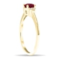 thumbnail image 3 of SZUL Women's Round Shaped Ruby and Diamond Half Moon Ring in 10K Yellow Gold, 3 of 5