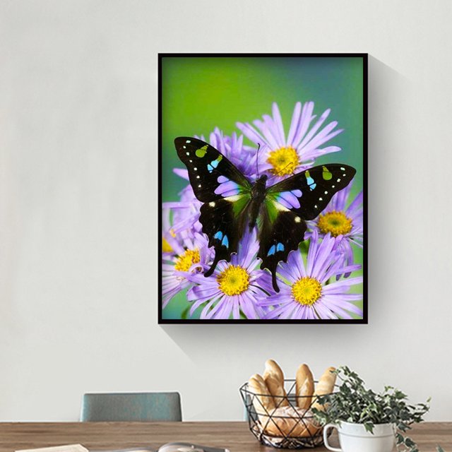 Cuadros Decorativos Kit 5D de flor de mariposa cuadrada completa Pintura de taladro de diamante DIY (ZQF977) Ehuebsd embutido en tela