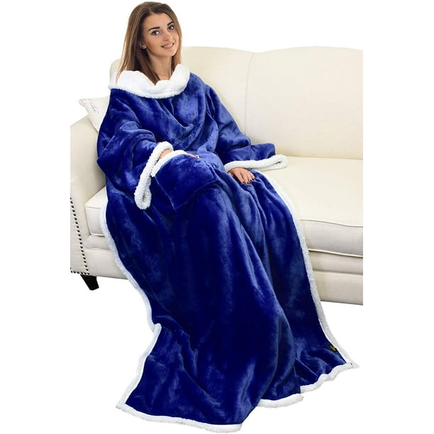 Catalonia Sherpa Wearable Blanket with Sleeves Arms,Super ...
