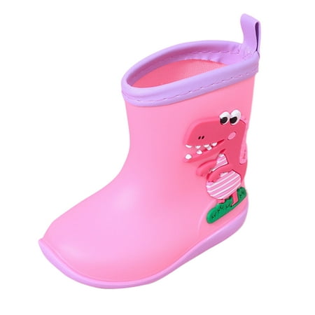 

Quealent Big_Kid Boys Shoes Snow Boots for Boys Kids Shoes Short Rain Boots for Womens Ankle Rainboot Slip On Garden Boot Kids Water Proof Shoes Pink 16