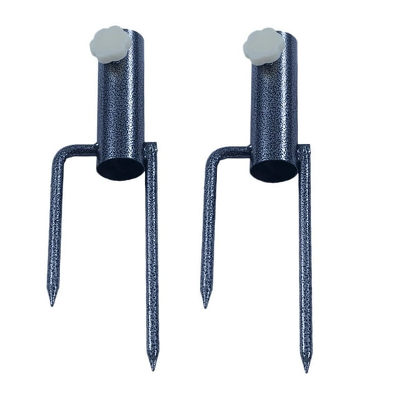 2pcs Beach Umbrella Spike Creative Steel Umbrella Spike Umbrella Foundation for Outdoor (Black Kong Kim Color, Turn-Knob