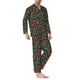thumbnail image 2 of Balery Strawberry Pijama para Hombre de Dos Piezas con Manga Larga, Conjunto de Dormir y Descanso Suave con Bolsillos-Medium, 2 of 7