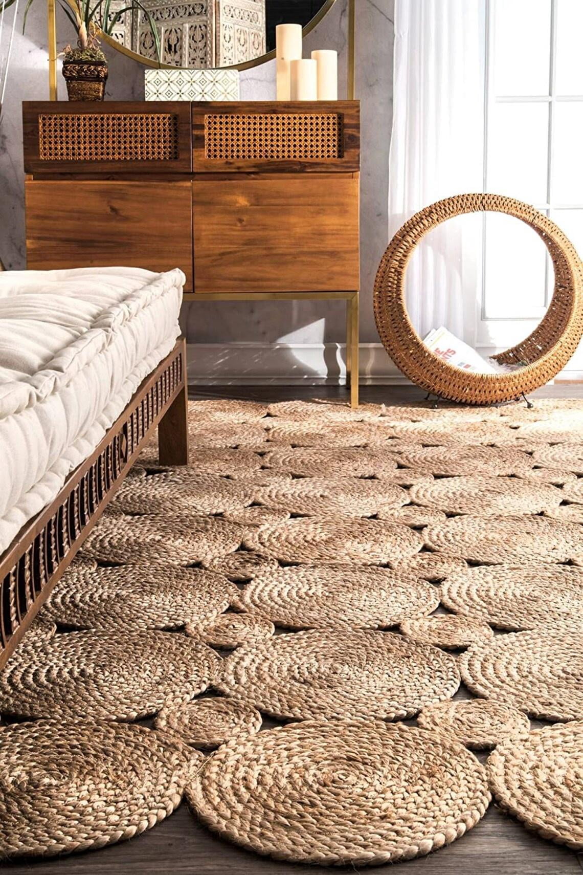 Handmade Braided Natural Pure Jute Area Rugs ,Home Décor Rugs Size 4 x 10 Feet ( 120 cm x 300 cm )