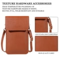 thumbnail image 3 of Bolsos cruzados pequeños para mujer, bolsos de cuero para teléfono móvil, cartera con cremallera, marrón, 3 of 5