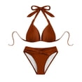 thumbnail image 5 of Womens Swimsuits String Triangle Separates Bikini Sets Solid Color Orange Women's Swimwear L, 5 of 5