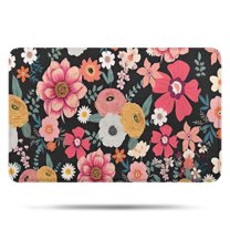 Multicolored Pioneer Flower Bathroom Rugs Mat,Non Slip Microfiber Bathroom Rug,Rubber Backing,Soft Bathroom Mats for Bathroom Floor,Tub and Shower,17x27in(43x68cm)