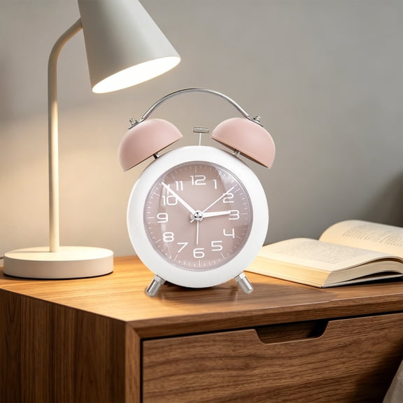 Super Loud Alarm Clock for Heavy Sleepers Adults,Twin Bell Retro 5.9x4.3x2 Inch Silent Non-Ticking Quartz with Backlight, Luminous dial, Alarm Clocks for Bedrooms Bedside