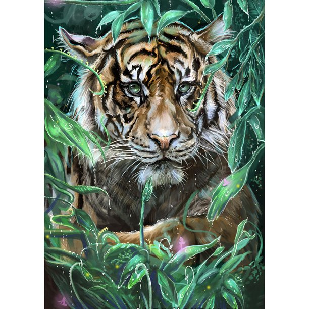 Taladro Pintura Diamante (DE3474) 5D DIY Completo Tigre Bordado Mosaico Kits (wll893) 50x70cm Hugtrwg Para estrenar
