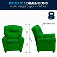 thumbnail image 3 of Contemporary Green Vinyl Kids Recliner with Cup Holder, 3 of 9