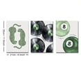 thumbnail image 3 of Set of 3 Unframed Green Cheetah Lucky Pool Ball Poster Vinyl Record Trendy Wall Art Canvas Print Leopard Music Minimalist Dopamine Aesthetic Decor Funky Painting for Dorm,Living Room,Bedroom,Modern, 3 of 4