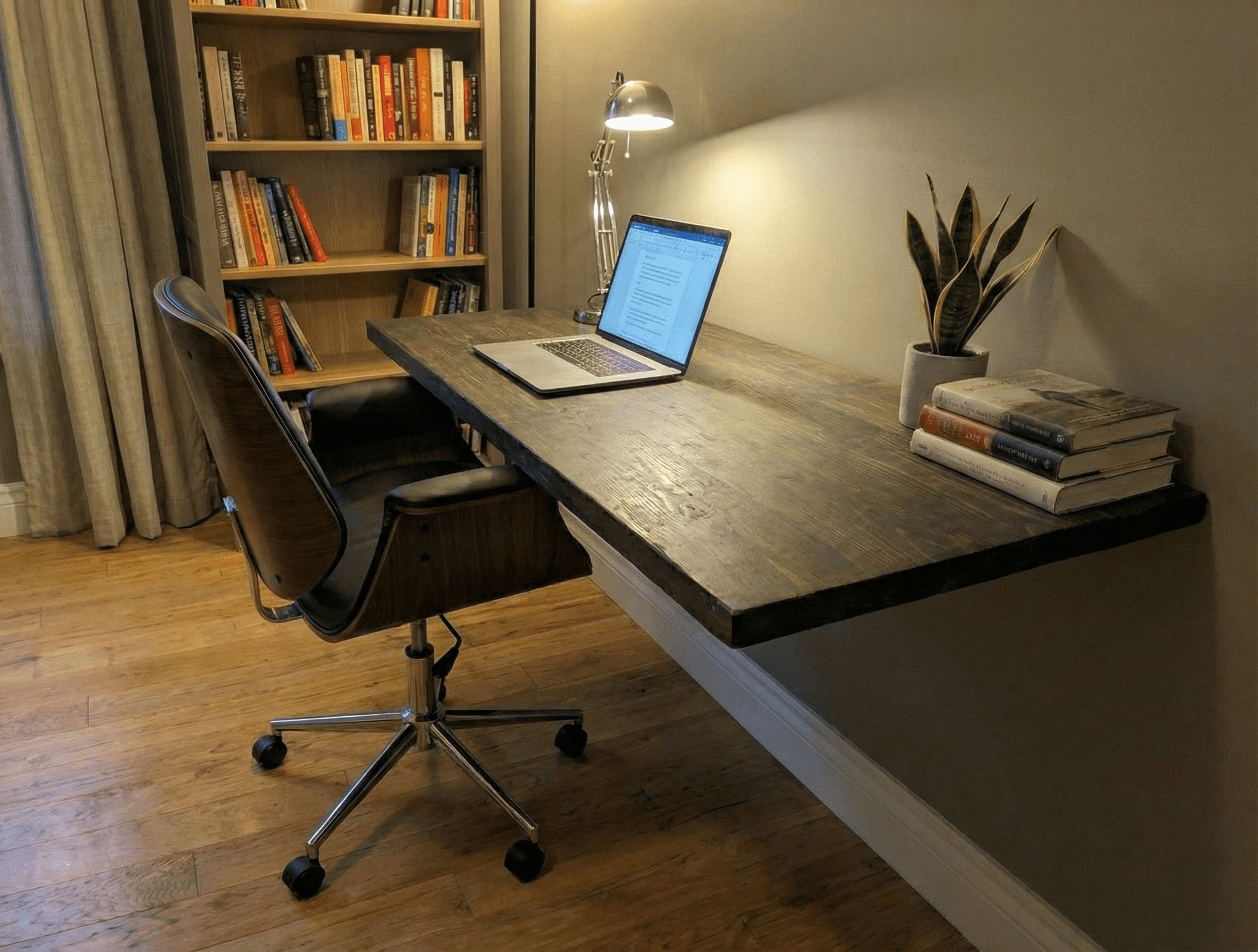 Floating Multipurpose Desk Alabaster 72 Inches