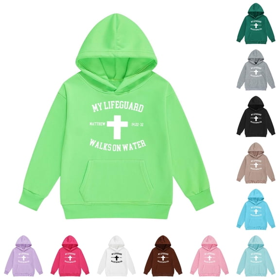 LINGLANG Jesus Hoodies for Girls Trendy Cute Casual Christian Letter Print Sweatshirts Long Sleeve Tops with Pockets