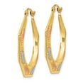 thumbnail image 2 of FB Jewels 14K Yellow Gold & White and Rose Rhodium Hollow Hoop Earrings, 2 of 3