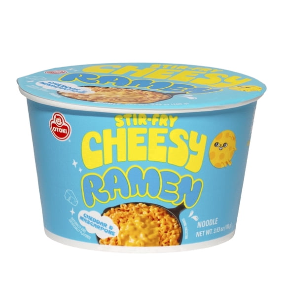 Cheesy Stir-Fry Ramen Bowl (Pack of 6) – Cheddar & Mascarpone Flavor | Creamy & Savory Korean Instant Noodles | 3.53 oz