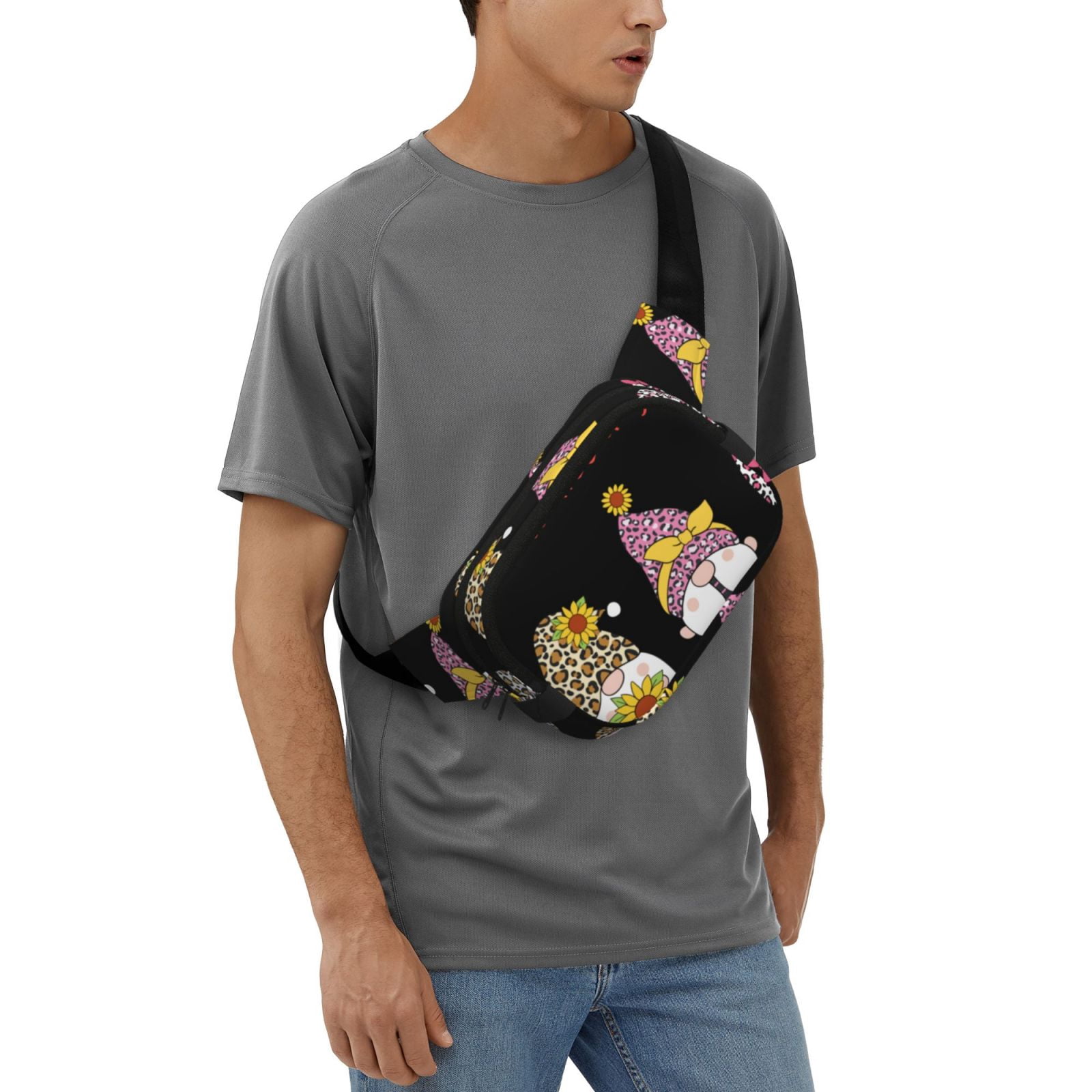 Picia Have a Nice Day Print Square Double-Layer Waist Bag Mini Adjustable Waist Belt Bag Exercise Running Travel Hiking