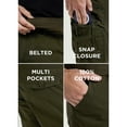 thumbnail image 6 of RAW X Mens Belted 12.5" Inseam Knee Length Cargo Shorts, Olive, 32, 6 of 7