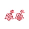thumbnail image 2 of BemeyourBBs Toddler Baby Girls Crayfish One Piece Swimsuit Infant Bathing Suit Rash Guard With Hat 2 Pcs Set Lobster Print Plaid Ruffled Trim Long Sleeve Back Zipper Swimwears Summer Beachwear, 2 of 9