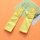 thumbnail image 2 of EeaseMX 1 par de guantes largos de satén con lazo para niña de las flores, para boda, fiesta de noche (amarillo), 2 of 8