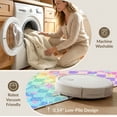 thumbnail image 5 of ODIKA 8'x10' Washable Area Rug Playroom Sparkle Unicorn Checkered Gradient Para Purple for Dining Room, Large Office, Lounge, Non-Slip Chair-Friendly Mat, 5 of 7