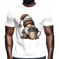 thumbnail image 2 of Camisetas casuales de manga corta con diseño de gnomo y tazas de café para hombre., 2 of 8