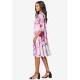 thumbnail image 3 of Roaman's Women's Plus Size Printed V-Neck Dress, 3 of 4