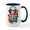 White/Navy Inside, variant on - A Skeletal Figure With A T Shirt Featuring - 15 oz Ceramic Large White Novelty Mug