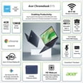 thumbnail image 3 of Acer Chromebook 315 15.6-inch FHD (1920 x 1080) Laptop with Google AI, Intel Processor N50, 4GB RAM, 128GB eMMC, Protective Sleeve, Elemental Blue, 3 of 17