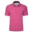 thumbnail image 1 of Hiiyo Men's Polo Shirt Solid Color Short Sleeved T-Shirt, Red, 1 of 2