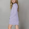 thumbnail image 4 of ZQUUVOU Kids Girls Fall Cardigans Open Front Knit Sweater Solid Color Soft Lightweight Outerwear Coat with Pockets Purple A, 4 of 9
