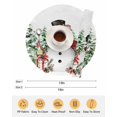 thumbnail image 6 of 13 Inch Round Placemats Set of 4, Grey Christmas Non Slip Heat Insulation PP Table Mats, Snowman Xmas Trees Snowflake Birds Watercolor Washable Place Mats for Kitchen Dining Party Table Decor, 6 of 7