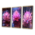 thumbnail image 3 of Designart "Radiant Pink Lotus Blossoming II" Lotus Framed Wall Art Set Of 3 - Pink Modern Frame Gallery Set For Office Decor, 3 of 6