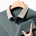 thumbnail image 3 of Men Polo T Shirts Long Sleeve Button Up Lightweight Summer Shirt Army Green Men Fashion Shirt, 3 of 4