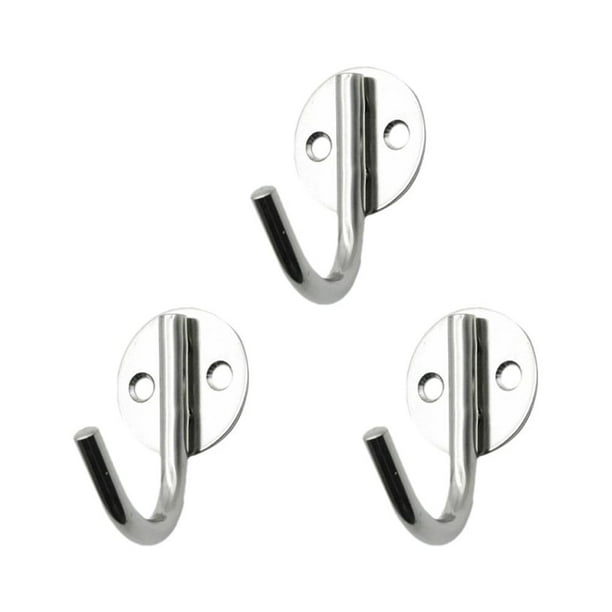 3 ganchos de pared de acero inoxidable para colgar toallas de baño (plata)