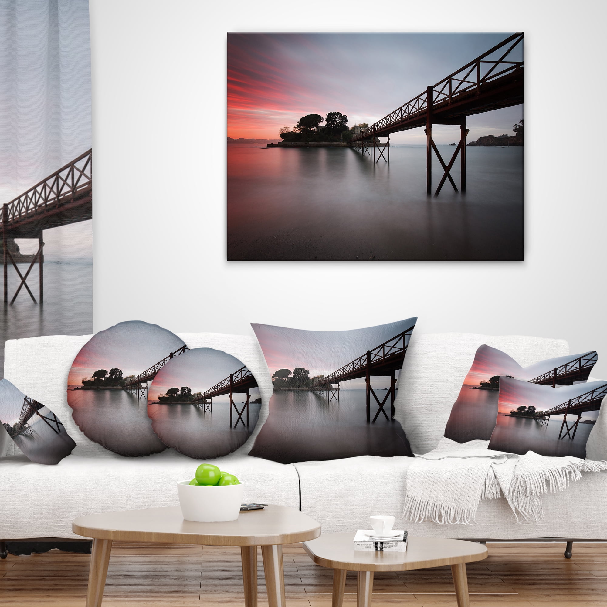 Designart Santa Cruz Island Spain - Seashore Photo Throw Pillow - 12x20