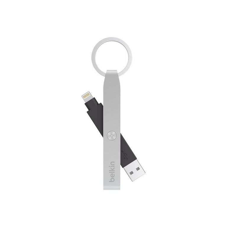 Belkin Lightning to USB Keychain - Lightning adapter - USB male to Lightning male - 4.5 in - silver Apple iPad/iPhone/iPod (Lightning) - Walmart.com